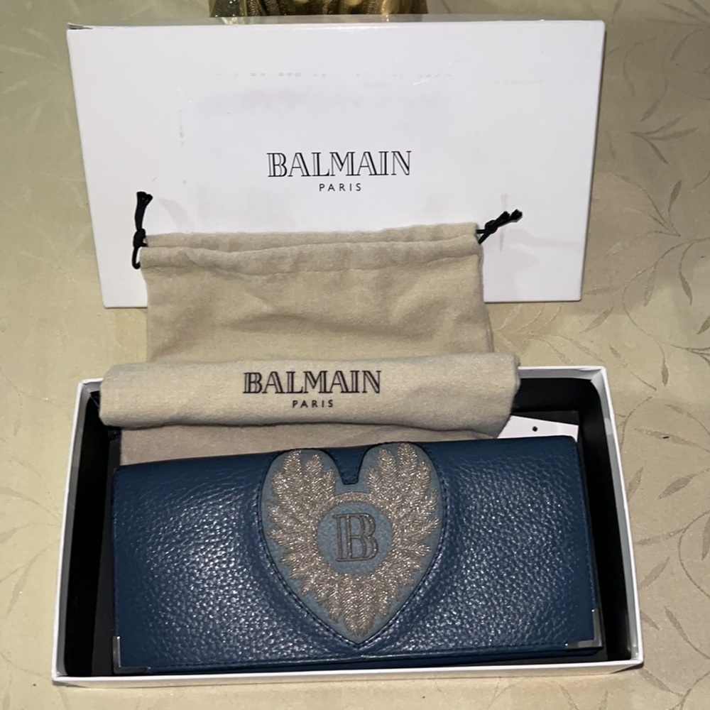 Balmain Leather Long Wallet